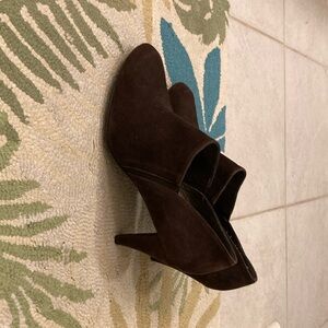Brown suede booties